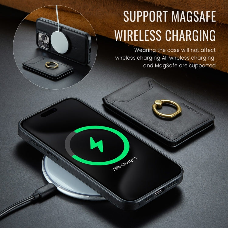 For iPhone 14 DG.MING K1 MagSafe Detachable Wallet RFID Back Cover Phone Case(Black) - free shipping - PMC Jewellery - Order now!
