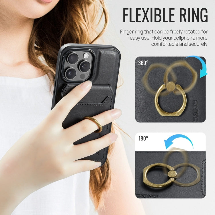 For iPhone 14 DG.MING K1 MagSafe Detachable Wallet RFID Back Cover Phone Case(Black) - free shipping - PMC Jewellery - Order now!