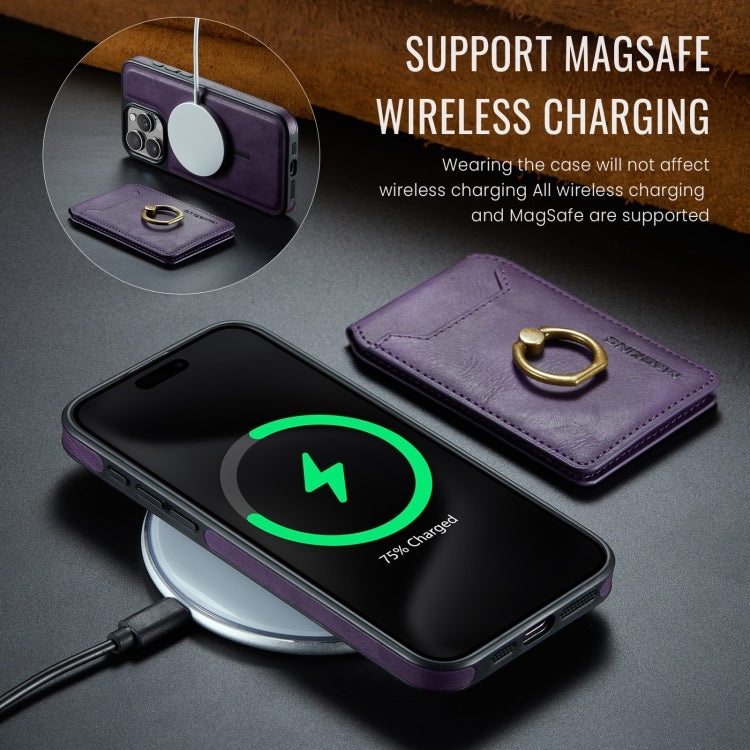 For iPhone 14 Pro DG.MING K1 MagSafe Detachable Wallet RFID Back Cover Phone Case(Purple) - iPhone 14 Pro Cases by DG.MING | Online Shopping South Africa | PMC Jewellery | Buy Now Pay Later Mobicred