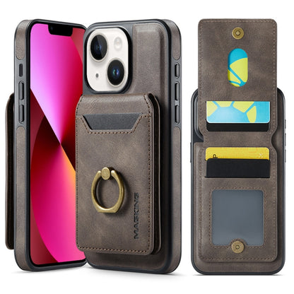 For iPhone 13 DG.MING K1 MagSafe Detachable Wallet RFID Back Cover Phone Case(Coffee) - iPhone 13 Cases by DG.MING | Online Shopping South Africa | PMC Jewellery | Buy Now Pay Later Mobicred