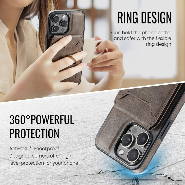 For iPhone 13 DG.MING K1 MagSafe Detachable Wallet RFID Back Cover Phone Case(Coffee) - iPhone 13 Cases by DG.MING | Online Shopping South Africa | PMC Jewellery | Buy Now Pay Later Mobicred