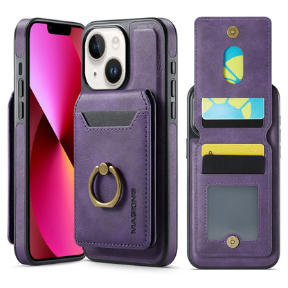 For iPhone 13 DG.MING K1 MagSafe Detachable Wallet RFID Back Cover Phone Case(Purple) - iPhone 13 Cases by DG.MING | Online Shopping South Africa | PMC Jewellery | Buy Now Pay Later Mobicred