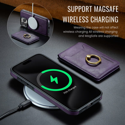 For iPhone 12 DG.MING K1 MagSafe Detachable Wallet RFID Back Cover Phone Case(Purple) - iPhone 12 / 12 Pro Cases by DG.MING | Online Shopping South Africa | PMC Jewellery | Buy Now Pay Later Mobicred