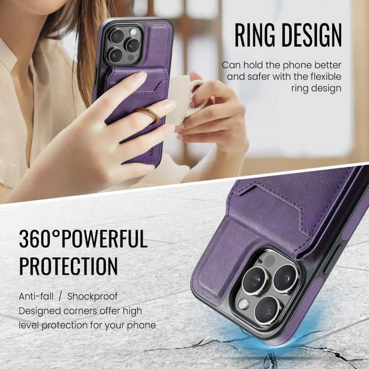 For iPhone 12 Pro Max DG.MING K1 MagSafe Detachable Wallet RFID Back Cover Phone Case(Purple) - iPhone 12 Pro Max Cases by DG.MING | Online Shopping South Africa | PMC Jewellery | Buy Now Pay Later Mobicred