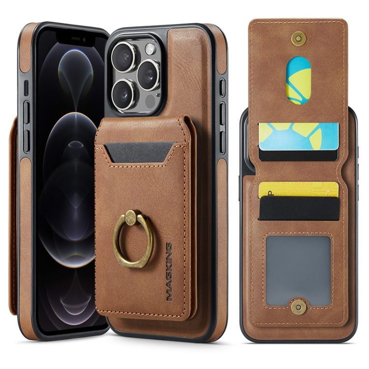 For iPhone 12 Pro DG.MING K1 MagSafe Detachable Wallet RFID Back Cover Phone Case(Brown) - free shipping - PMC Jewellery - Order now!