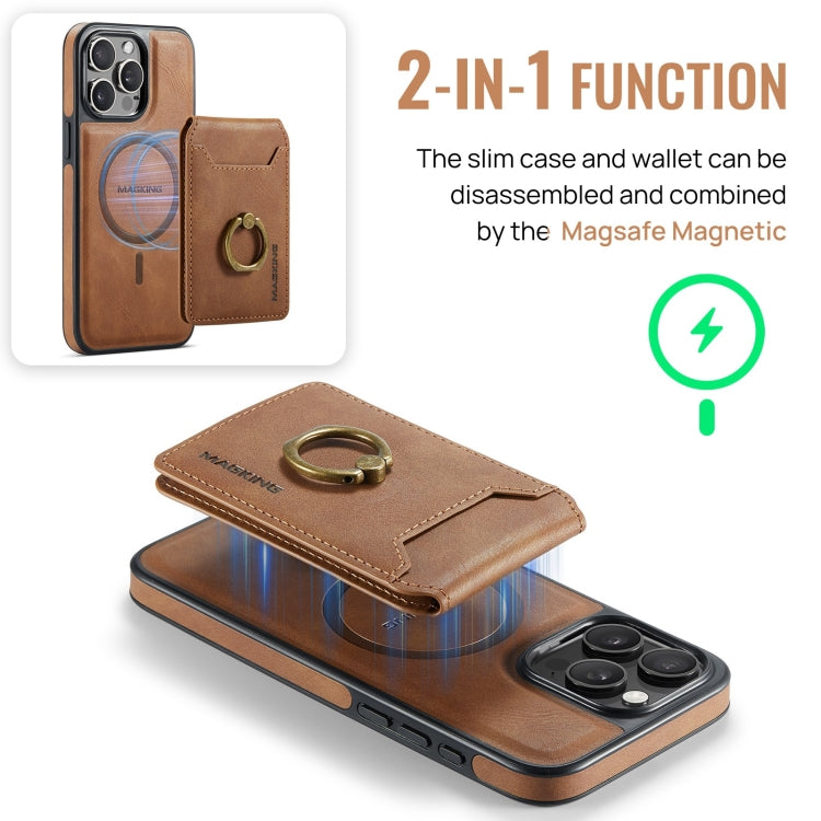 For iPhone 12 Pro DG.MING K1 MagSafe Detachable Wallet RFID Back Cover Phone Case(Brown) - free shipping - PMC Jewellery - Order now!