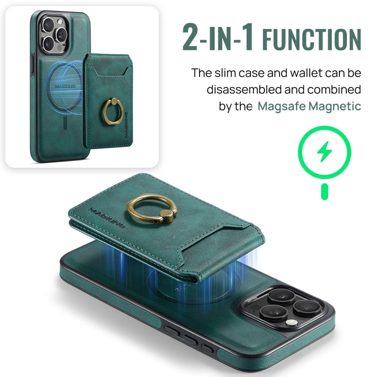 For iPhone 12 Pro DG.MING K1 MagSafe Detachable Wallet RFID Back Cover Phone Case(Green) - iPhone 12 / 12 Pro Cases by DG.MING | Online Shopping South Africa | PMC Jewellery | Buy Now Pay Later Mobicred