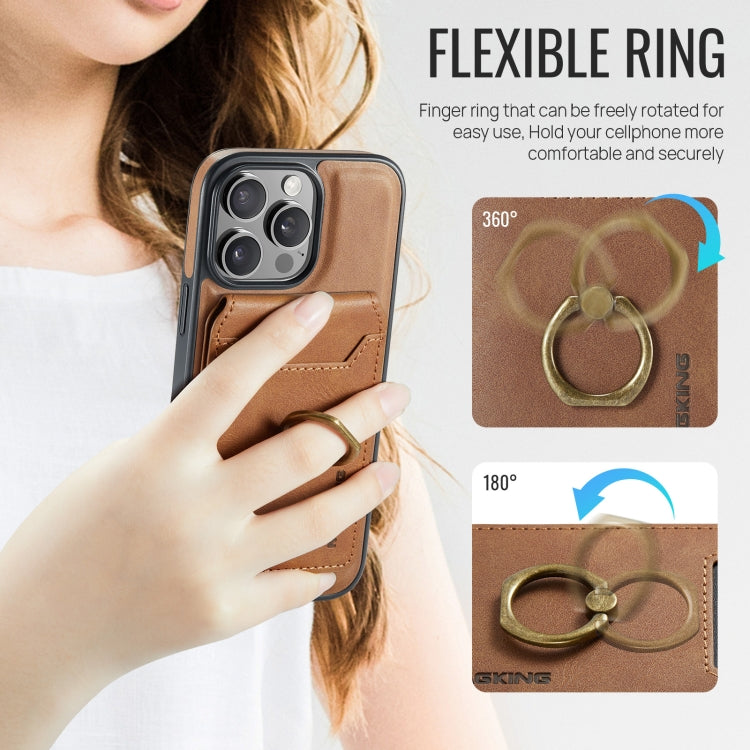For iPhone 16 Pro MAGKING K1 MagSafe Detachable Wallet RFID Back Cover Phone Case(Brown) - free shipping - PMC Jewellery - Order now!