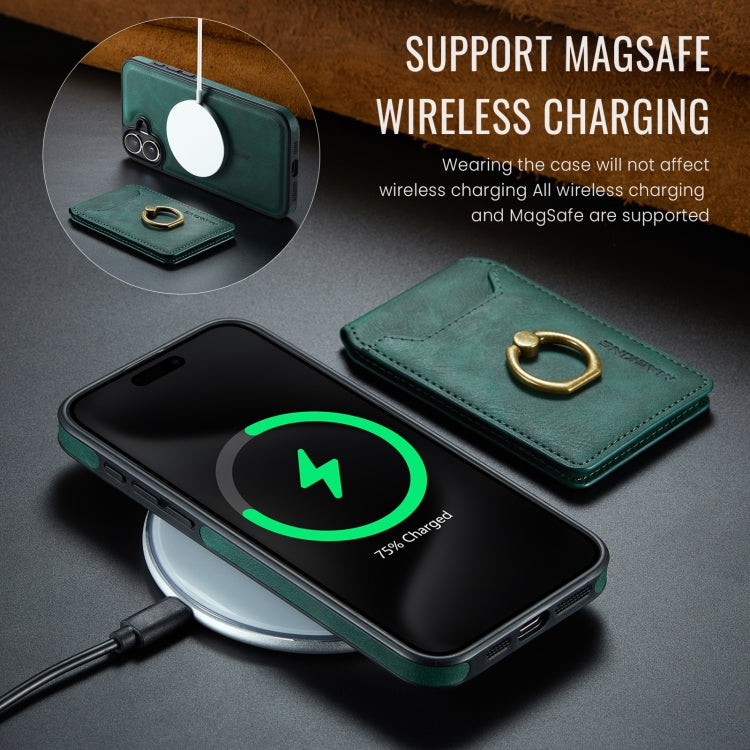 For iPhone 16 Plus DG.MING K1 MagSafe Detachable Wallet RFID Back Cover Phone Case(Green) - free shipping - PMC Jewellery - Order now!