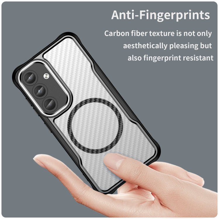 For Samsung Galaxy S25 5G Carbon Fiber Texture MagSafe Translucent Phone Case(Black) - free shipping - PMC Jewellery - Order now!