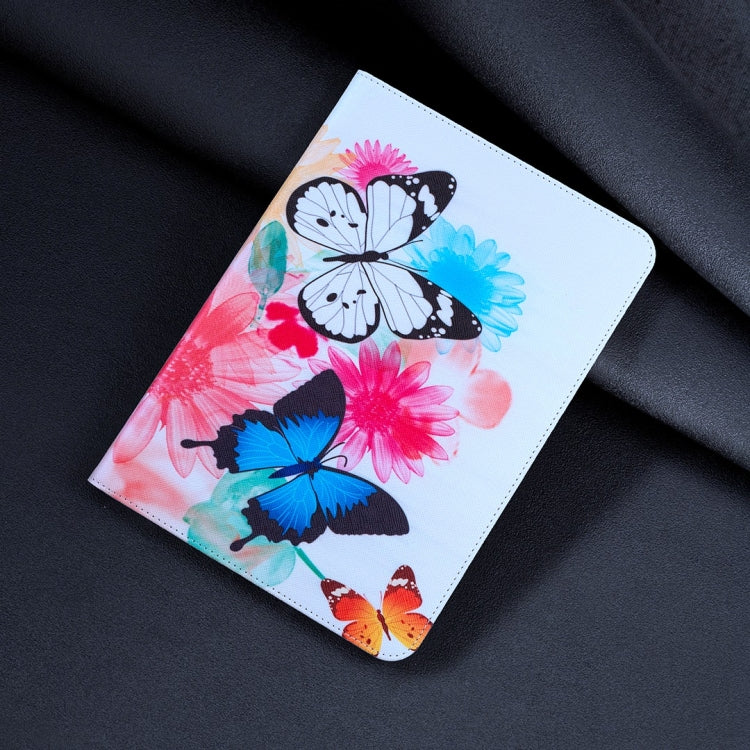 For Samsung Galaxy Tab S9 / S9 FE Colored Drawing Leather Tablet Case(Two Butterflies) - Galaxy Tab S9 Cases by PMC Jewellery | Online Shopping South Africa | PMC Jewellery | Buy Now Pay Later Mobicred