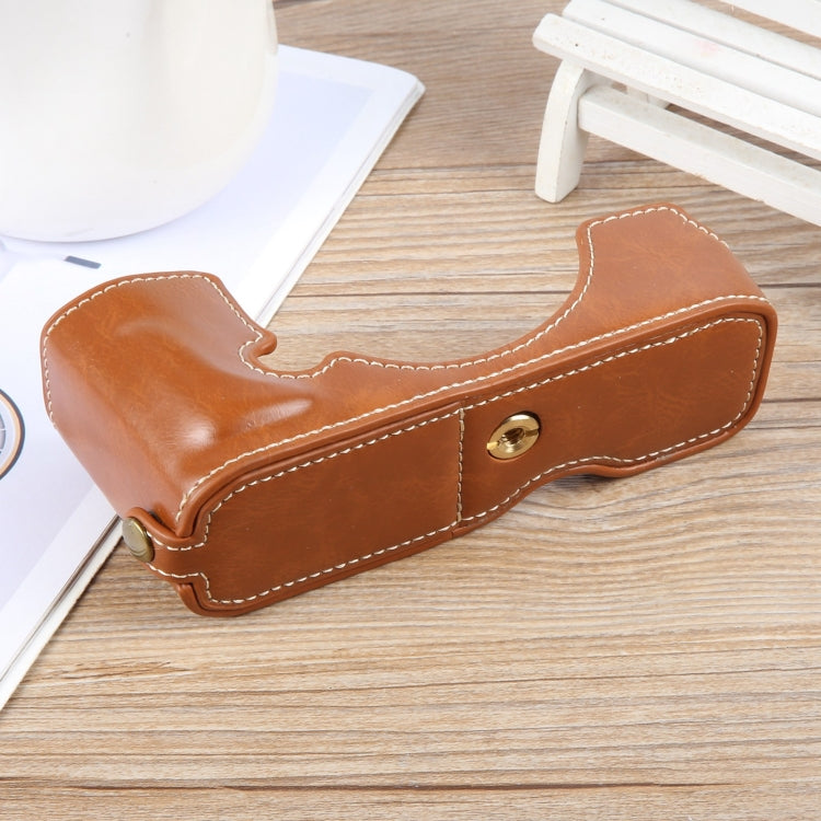 For Nikon ZFC Glossy PU Leather Camera Half Case Base(Brown) - Half Case by PMC TechLife | Online Shopping South Africa | PMC TechLife | Buy Now Pay Later Mobicred