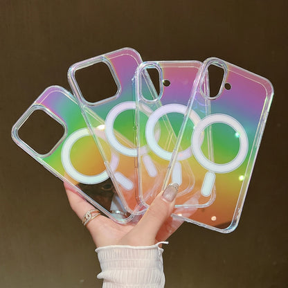 For iPhone 16 Gradient Color MagSafe Airbag Full Coverage Phone Case(Rainbow) - iPhone 16 Cases by PMC Jewellery | Online Shopping South Africa | PMC Jewellery | Buy Now Pay Later Mobicred