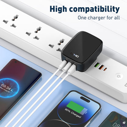 LDNIO Q334 32W Type-C + Dual USB Port Charger with 1m Micro USB Data Cable, Plug Type:UK Plug(Black) - USB Charger by LDNIO | Online Shopping South Africa | PMC Jewellery | Buy Now Pay Later Mobicred