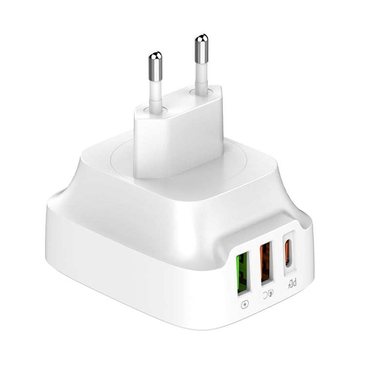 LDNIO Q334 32W Type-C + Dual USB Port Charger with 1m USB-C / Type-C Data Cable, Plug Type:EU Plug(White) - USB Charger by LDNIO | Online Shopping South Africa | PMC Jewellery | Buy Now Pay Later Mobicred