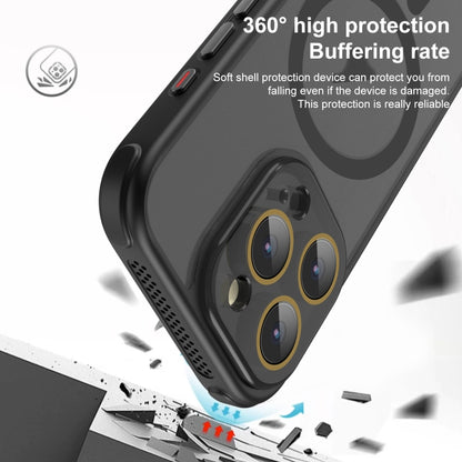 For iPhone 16 Side Cooling Skin Feel Frosted MagSafe Magnetic Phone Case(Black) - iPhone 16 Cases by PMC Jewellery | Online Shopping South Africa | PMC Jewellery | Buy Now Pay Later Mobicred