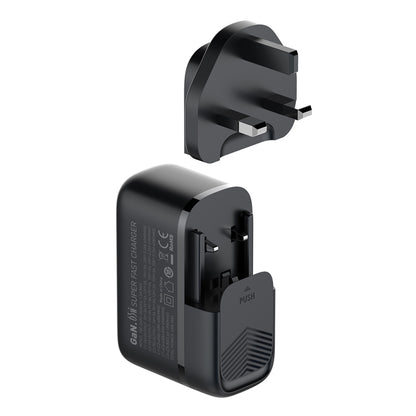 LDNIO Q367 65W GaN 3 x USB-C / Type-C Interface Charger with 1m USB-C / Type-C to USB-C / Type-C Data Cable, Plug Type:UK Plug(Black) - USB Charger by LDNIO | Online Shopping South Africa | PMC Jewellery | Buy Now Pay Later Mobicred