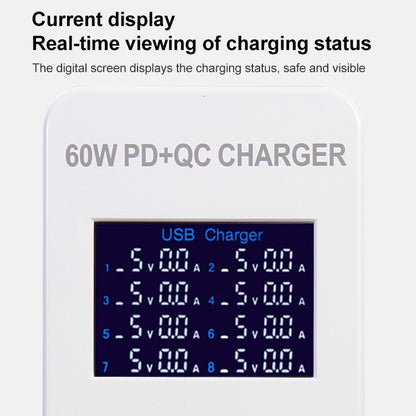 A8B 50W 8 Ports USB Smart Charging Station with Digital Display, Plug:AU Plug - Multifunction Charger by PMC Jewellery | Online Shopping South Africa | PMC Jewellery | Buy Now Pay Later Mobicred