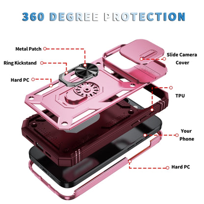 For iPhone 16 Pro Sliding Camshield TPU + PC Phone Case with Holder(Pink+Rose Red) - iPhone 16 Pro Cases by PMC Jewellery | Online Shopping South Africa | PMC Jewellery | Buy Now Pay Later Mobicred