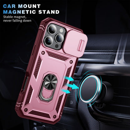 For iPhone 16 Pro Sliding Camshield TPU + PC Phone Case with Holder(Pink+Rose Red) - iPhone 16 Pro Cases by PMC Jewellery | Online Shopping South Africa | PMC Jewellery | Buy Now Pay Later Mobicred