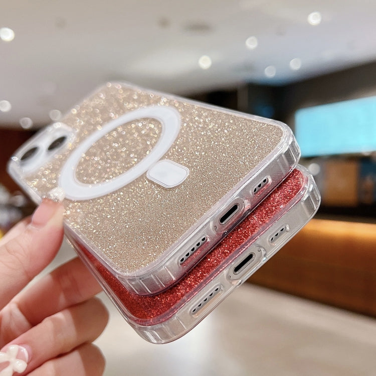 For iPhone 16 Pro Acrylic Transparent Glitter MagSafe Phone Case(Silver) - iPhone 16 Pro Cases by PMC TechLife | Online Shopping South Africa | PMC TechLife | Buy Now Pay Later Mobicred
