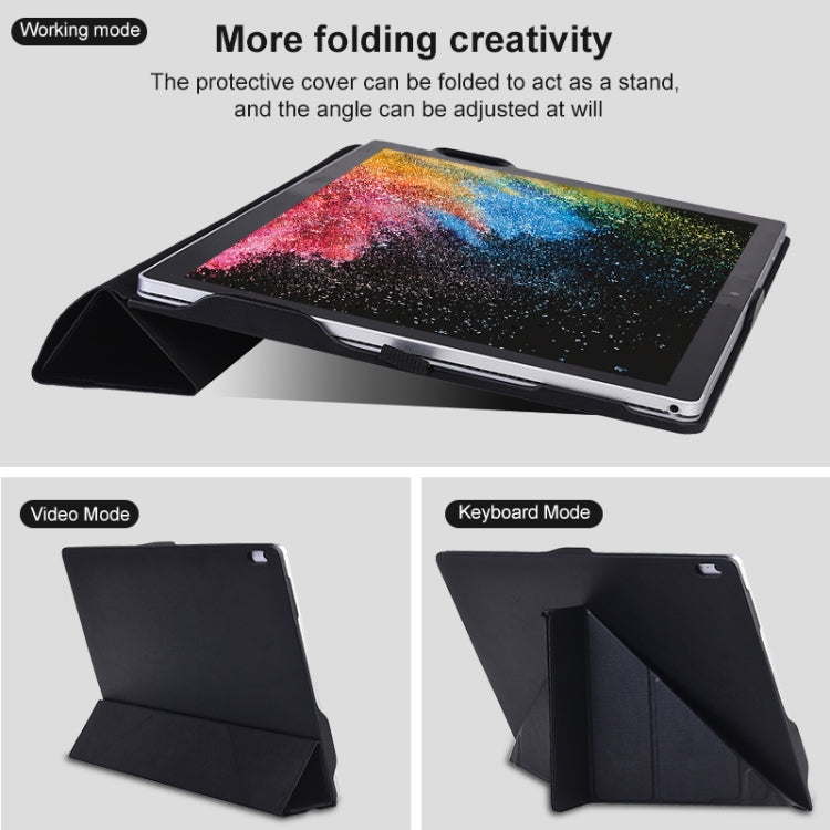 For Microsoft Surface Book 13.5 inch i5 Deformation All-inclusive Leather Laptop Case(Black) - Screen & Keyboard Cover by PMC Jewellery | Online Shopping South Africa | PMC Jewellery | Buy Now Pay Later Mobicred