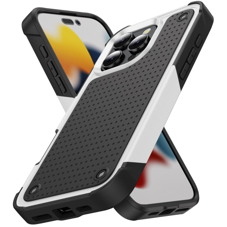 For iPhone 16 Pro Max PC + TPU Shockproof Protective Phone Case(White+Black) - iPhone 16 Pro Max Cases by PMC Jewellery | Online Shopping South Africa | PMC Jewellery | Buy Now Pay Later Mobicred