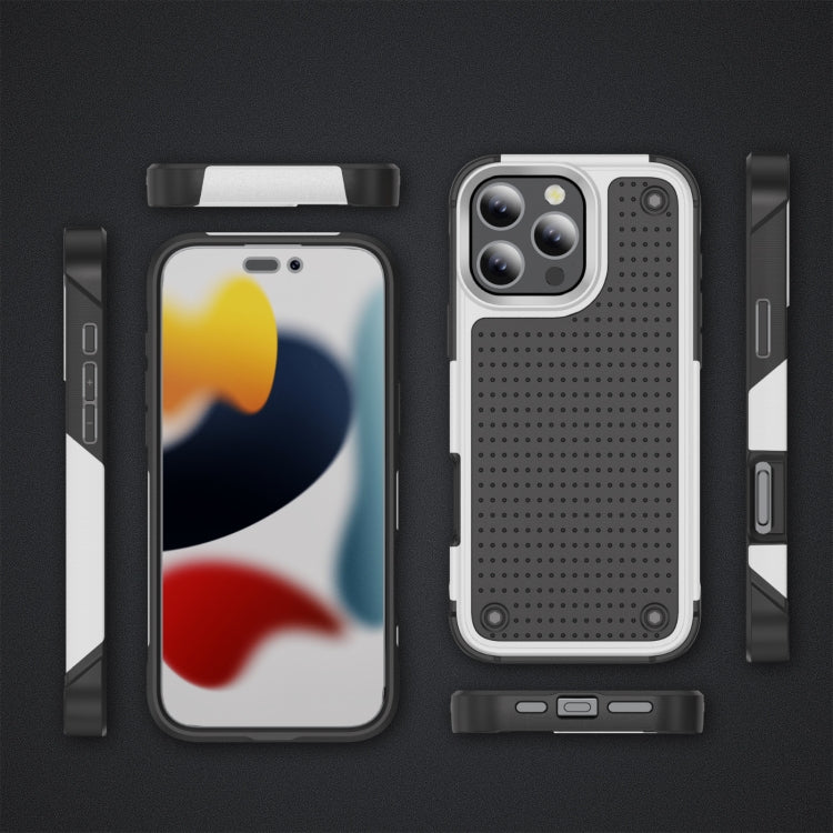 For iPhone 16 Pro Max PC + TPU Shockproof Protective Phone Case(White+Black) - free shipping - PMC Jewellery - Order now!