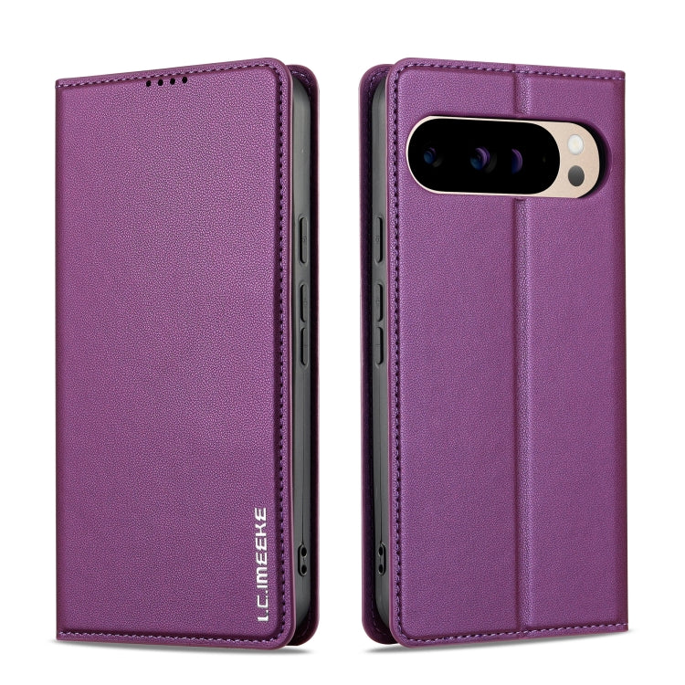 For Google Pixel 9 Pro XL LC.IMEEKE L1 Series Frosted Fine Texture PU Phone Case(Purple) - Google Cases by LC.IMEEKE | Online Shopping South Africa | PMC Jewellery | Buy Now Pay Later Mobicred