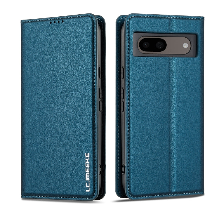 For Google Pixel 8 LC.IMEEKE L1 Series Frosted Fine Texture PU Phone Case(Blue) - Google Cases by LC.IMEEKE | Online Shopping South Africa | PMC Jewellery | Buy Now Pay Later Mobicred