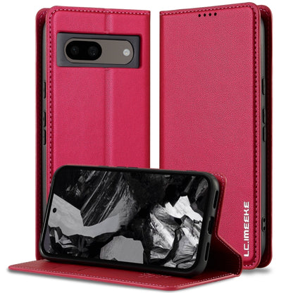 For Google Pixel 8A LC.IMEEKE L1 Series Frosted Fine Texture PU Phone Case(Red) - Google Cases by LC.IMEEKE | Online Shopping South Africa | PMC Jewellery | Buy Now Pay Later Mobicred