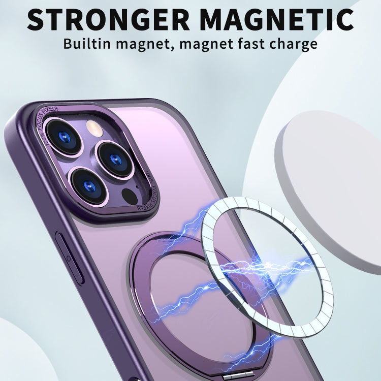 For iPhone 16 Pro Wing Series MagSafe Magnetic Ring Holder Phone Case(Dark Purple) - iPhone 16 Pro Cases by PMC Jewellery | Online Shopping South Africa | PMC Jewellery | Buy Now Pay Later Mobicred