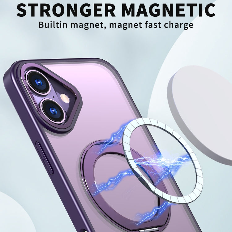 For iPhone 16 Plus Wing Series MagSafe Magnetic Ring Holder Phone Case(Dark Purple) - iPhone 16 Plus Cases by PMC Jewellery | Online Shopping South Africa | PMC Jewellery | Buy Now Pay Later Mobicred