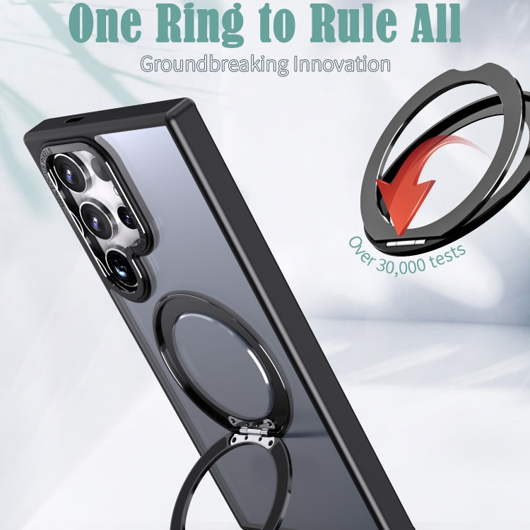 For Samsung Galaxy S24 Ultra 5G Wing Series MagSafe Magnetic Ring Holder Phone Case(Black) - Galaxy S24 Ultra 5G Cases by PMC Jewellery | Online Shopping South Africa | PMC Jewellery | Buy Now Pay Later Mobicred