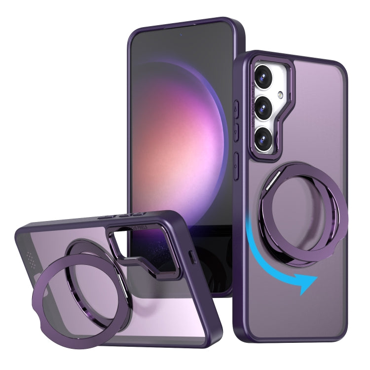 For Samsung Galaxy S24+ 5G Wing Series MagSafe Magnetic Ring Holder Phone Case(Dark Purple) - Galaxy S24+ 5G Cases by PMC Jewellery | Online Shopping South Africa | PMC Jewellery | Buy Now Pay Later Mobicred