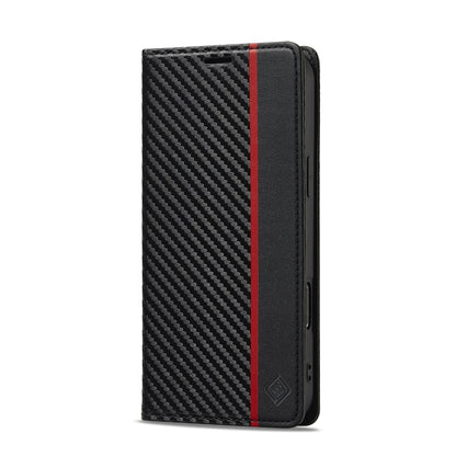 For iPhone 16 Pro Max LC.IMEEKE Carbon Fiber Leather Phone Case(Vertical Black) - iPhone 16 Pro Max Cases by LC.IMEEKE | Online Shopping South Africa | PMC Jewellery | Buy Now Pay Later Mobicred