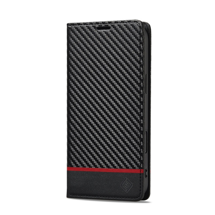 For iPhone 16 Plus LC.IMEEKE Carbon Fiber Leather Phone Case(Horizontal Black) - iPhone 16 Plus Cases by LC.IMEEKE | Online Shopping South Africa | PMC Jewellery | Buy Now Pay Later Mobicred