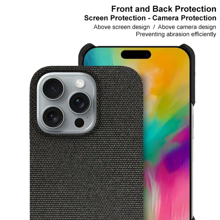 For iPhone 16 Pro imak Ruiyi Series Cloth Texture PU + PC Phone Case(Black) - iPhone 16 Pro Cases by imak | Online Shopping South Africa | PMC Jewellery | Buy Now Pay Later Mobicred