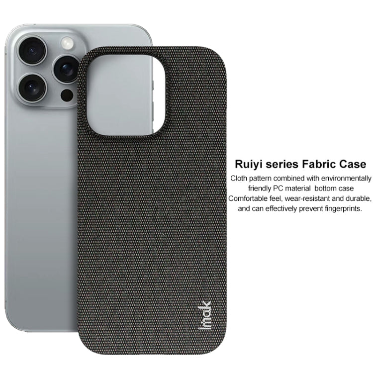 For iPhone 16 Pro imak Ruiyi Series Cloth Texture PU + PC Phone Case(Black) - iPhone 16 Pro Cases by imak | Online Shopping South Africa | PMC Jewellery | Buy Now Pay Later Mobicred