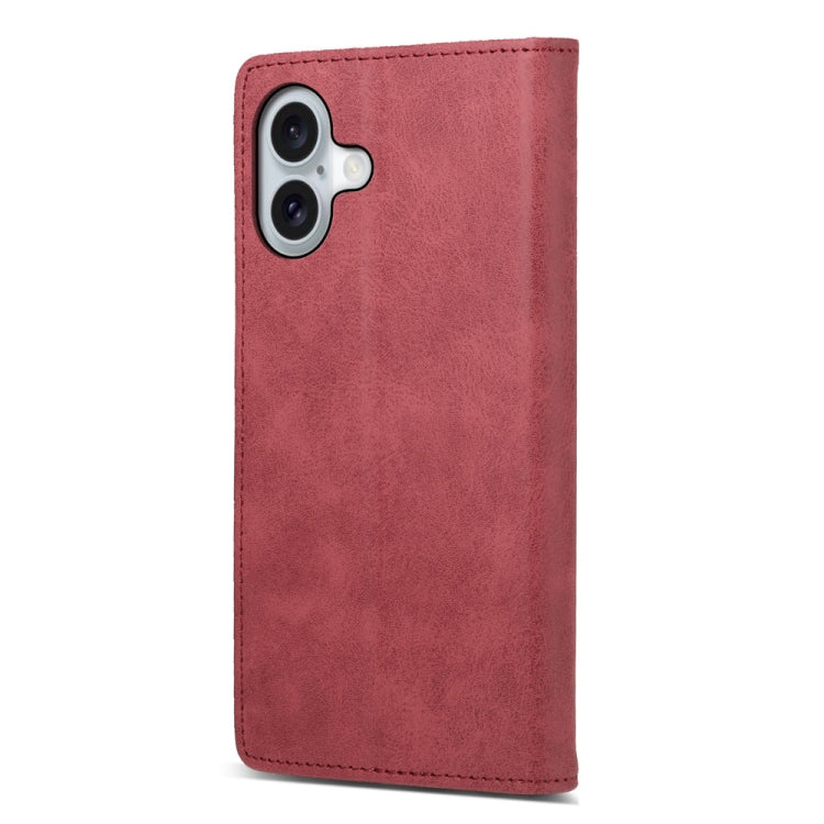 For iPhone 16 Business Solid Color Magnetic RFID Leather Phone Case(Red) - iPhone 16 Cases by PMC Jewellery | Online Shopping South Africa | PMC Jewellery | Buy Now Pay Later Mobicred