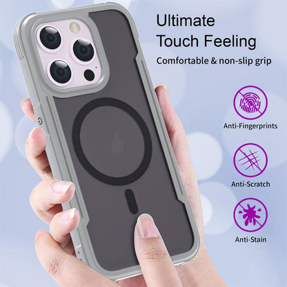 For iPhone 16 Skin Feel Frosted MagSafe Magnetic PC Hybrid TPU Phone Case(Grey) - iPhone 16 Cases by PMC Jewellery | Online Shopping South Africa | PMC Jewellery | Buy Now Pay Later Mobicred