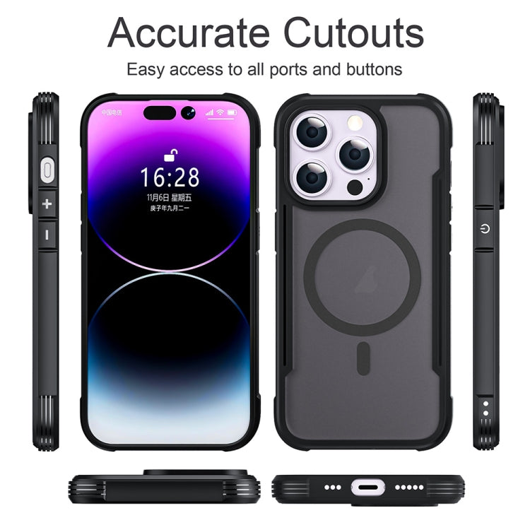 For iPhone 16 Pro Skin Feel Frosted MagSafe Magnetic PC Hybrid TPU Phone Case(Black) - iPhone 16 Pro Cases by PMC Jewellery | Online Shopping South Africa | PMC Jewellery | Buy Now Pay Later Mobicred