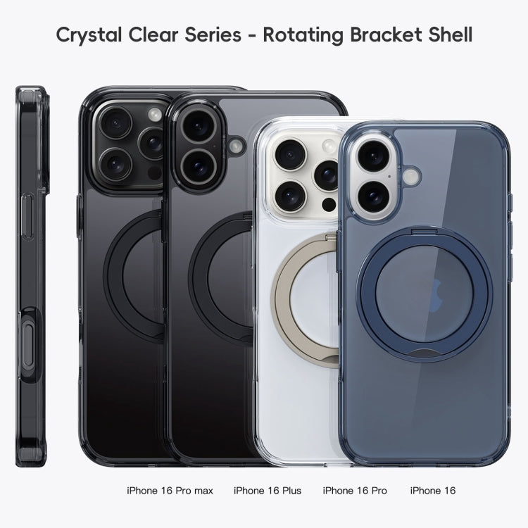 For iPhone 16 Plus Crystal Clear MagSafe Magnetic Holder Phone Case(Transparent Titanium Blue) - iPhone 16 Plus Cases by PMC Jewellery | Online Shopping South Africa | PMC Jewellery | Buy Now Pay Later Mobicred