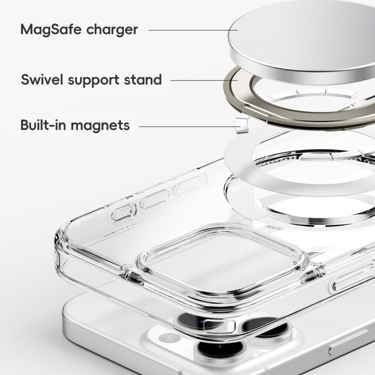 For iPhone 16 Pro Crystal Clear MagSafe Magnetic Holder Phone Case(Transparent) - iPhone 16 Pro Cases by PMC Jewellery | Online Shopping South Africa | PMC Jewellery | Buy Now Pay Later Mobicred