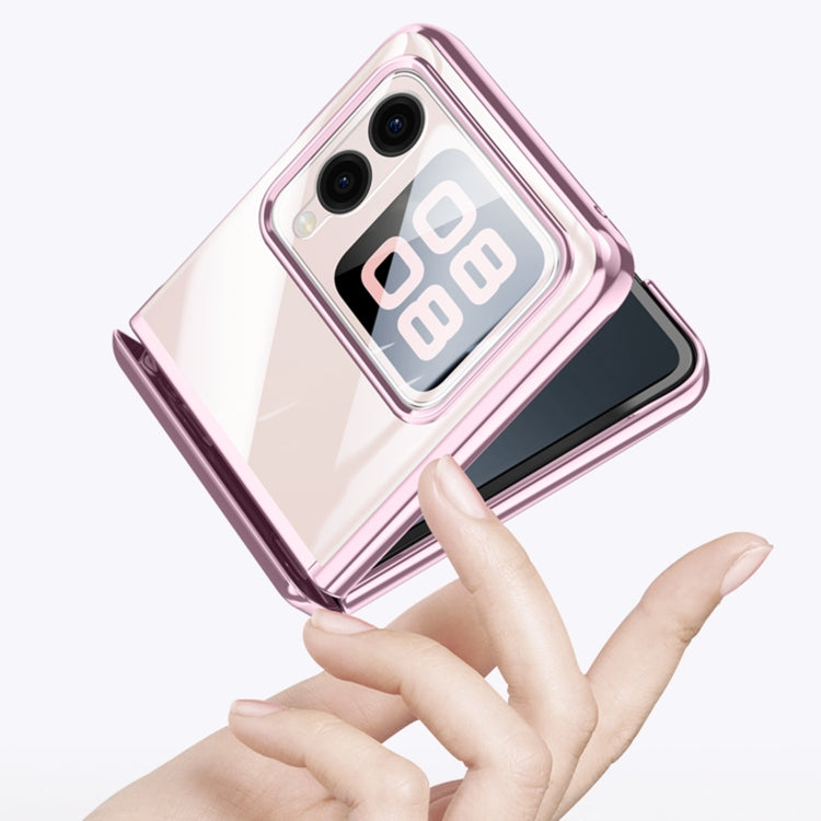 For Huawei nova Flip Integrated Clear Electroplating Spring Hinge Phone Case(Green) - Huawei Cases by PMC TechLife | Online Shopping South Africa | PMC TechLife | Buy Now Pay Later Mobicred