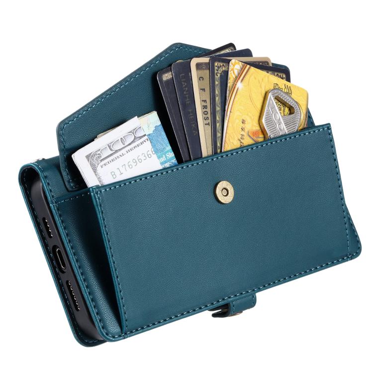 For iPhone 16e Wallet Multi-card Slot Leather Phone Case with Lanyard(Green) - iPhone 16e Cases by PMC TechLife | Online Shopping South Africa | PMC TechLife | Buy Now Pay Later Mobicred