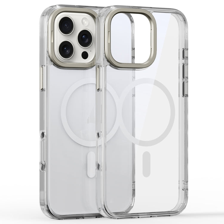 For iPhone 16 Pro Mirror Crystal Clear Lens Holder MagSafe Magnetic Phone Case(Transparent) - iPhone 16 Pro Cases by PMC Jewellery | Online Shopping South Africa | PMC Jewellery | Buy Now Pay Later Mobicred