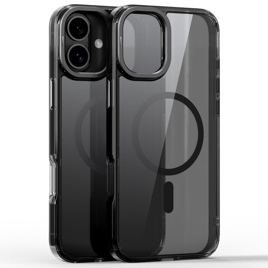 For iPhone 16 Plus Mirror Crystal Clear Lens Holder MagSafe Magnetic Phone Case(Transparent Black) - iPhone 16 Plus Cases by PMC Jewellery | Online Shopping South Africa | PMC Jewellery | Buy Now Pay Later Mobicred