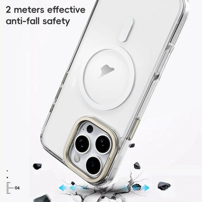 For iPhone 16 Plus Mirror Crystal Clear Lens Holder MagSafe Magnetic Phone Case(Transparent Grey) - iPhone 16 Plus Cases by PMC Jewellery | Online Shopping South Africa | PMC Jewellery | Buy Now Pay Later Mobicred