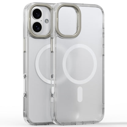 For iPhone 16 Plus Frosted Crystal Clear Lens Holder MagSafe Magnetic Phone Case(Transparent) - iPhone 16 Plus Cases by PMC Jewellery | Online Shopping South Africa | PMC Jewellery | Buy Now Pay Later Mobicred